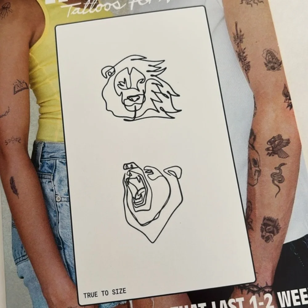 Inkbox‎ Temporary Tattoos - Lion and Bear Designs 1-2 Weeks Halloween